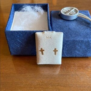 Source Unknown 14K Gold Cross Earrings for a child. Brand new.